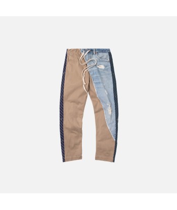 Greg Lauren Denim Pant Stripe Pant - Light Blue / Beige Vous souhaitez 