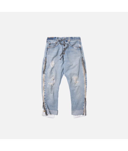 Greg Lauren Denim Prep Zip Pant - Light Blue soldes