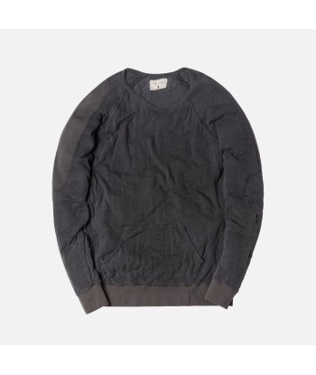 Greg Lauren Raglan Pullover with Pouch - Charcoal Comparez plus de prix