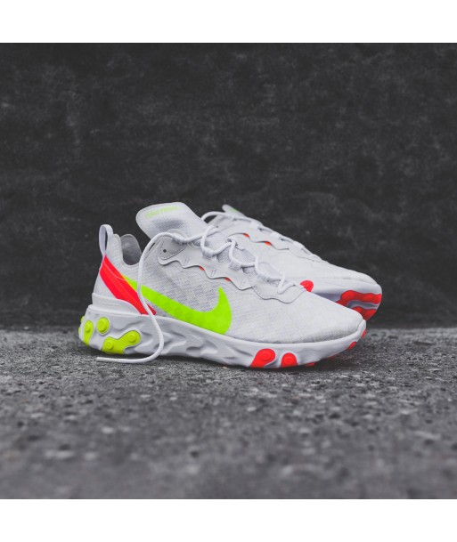 Nike React Element 55 - White / Red / Volt 50% de réduction en Octobre 2024