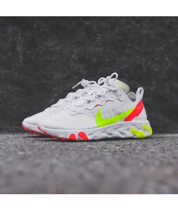 Nike React Element 55 - White / Red / Volt 50% de réduction en Octobre 2024