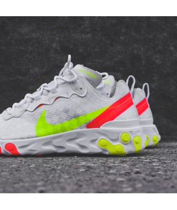 Nike React Element 55 - White / Red / Volt 50% de réduction en Octobre 2024