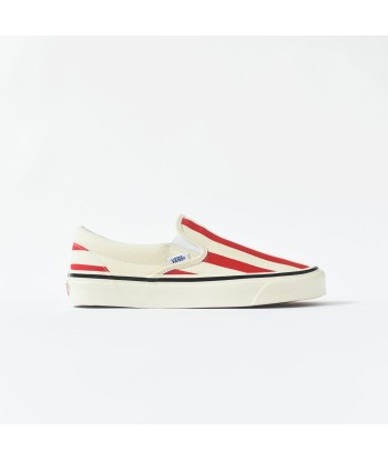 Vans Classic Slip-On 98 DX Anaheim Factory - OG White / Red basket pas cher