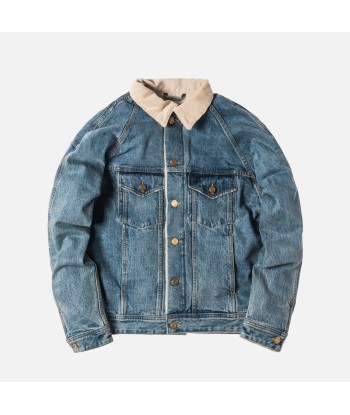 Fear of God Selvedge Denim Alpaca Trucker Jacket - Vintage Light Indigo Livraison rapide