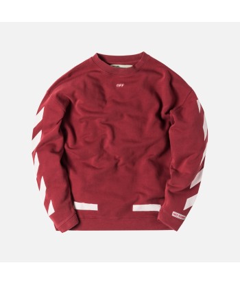 Off-White Diagonal Arrows Over Crewneck - Bordeaux / White pas cher