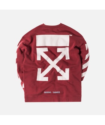 Off-White Diagonal Arrows Over Crewneck - Bordeaux / White pas cher