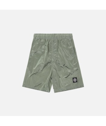 Stone Island Nylon Metal Mid Length Garment Dyed Logo Swim Short - Salvia Les magasins à Paris