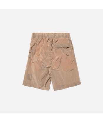 Stone Island Nylon Metal Mid Length Garment Dyed Logo Swim Short - Salmon sur le site 