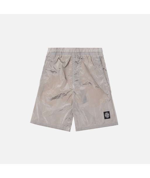 Stone Island Nylon Metal Mid Length Garment Dyed Logo Swim Short - Stucco vous aussi creer 