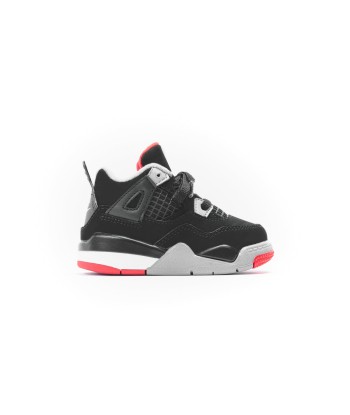 Nike TD Air Jordan 4 Retro - Black / Fire Red / Cement Grey une grave pollution 