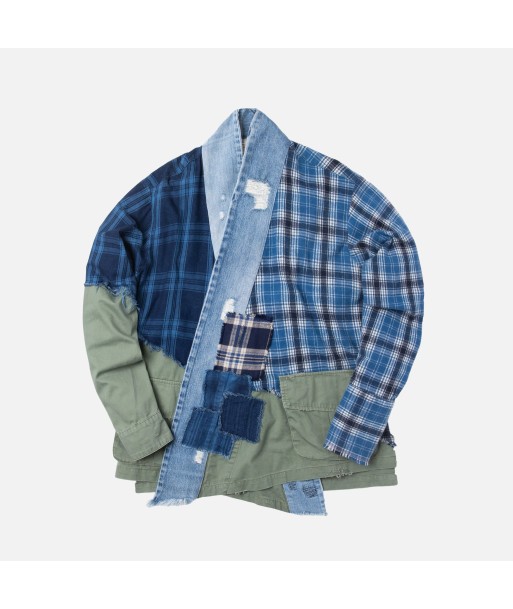 Greg Lauren 50/50 Mixed GL1 - Blue Plaid / Army le des métaux précieux