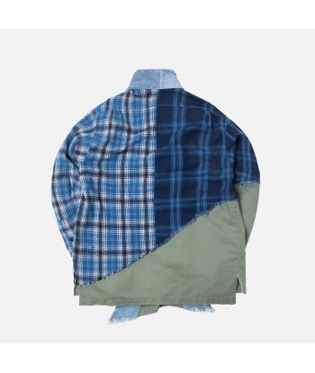 Greg Lauren 50/50 Mixed GL1 - Blue Plaid / Army le des métaux précieux