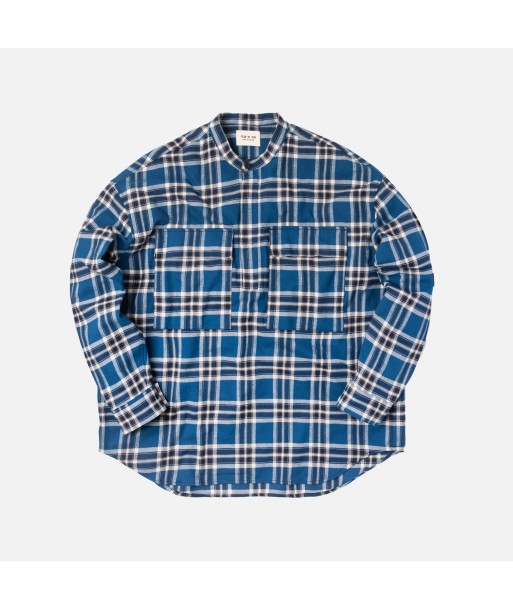 Fear of God Pullover Henley - Blue Plaid france