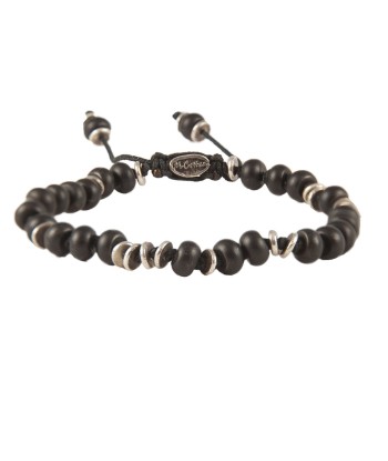 M. Cohen Templar Jointed Gemstone Bracelet Frosted Black On en stock