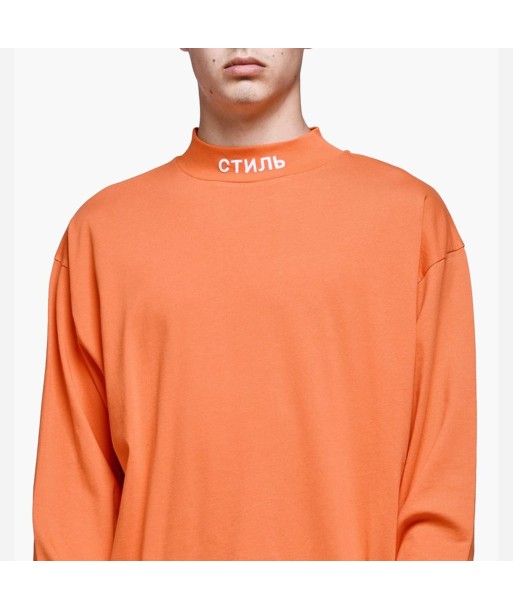 Heron Preston CTNMB Turtle-Neck LS T-Shirt Dark - Orange / White pas chere