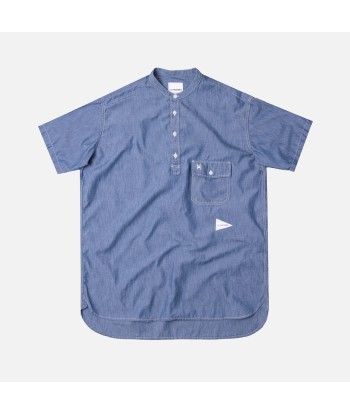 and wander PL Dungaree Short Sleeve Over Shirt - Blue 50-70% off 