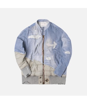 Greg Lauren 50/50 Puffy Zip Studio - Denim / Army une grave pollution 