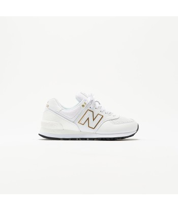 New Balance WMNS 574 - White / Metallic Gold Par le système avancé 