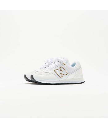 New Balance WMNS 574 - White / Metallic Gold Par le système avancé 