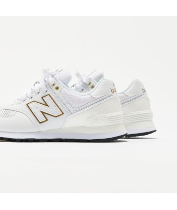 New Balance WMNS 574 - White / Metallic Gold Par le système avancé 