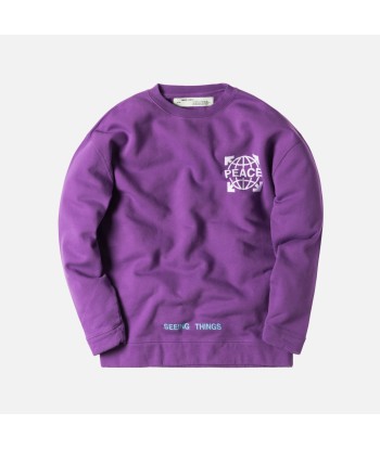 Off-White Globe Over Crewneck - Violet / White brillant des détails fins