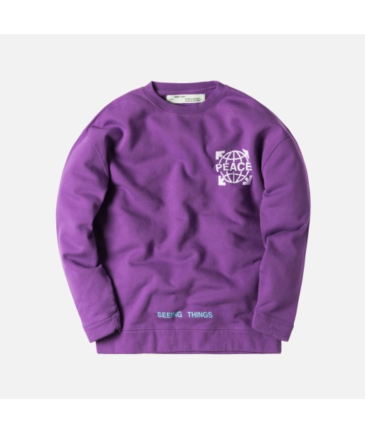 Off-White Globe Over Crewneck - Violet / White brillant des détails fins