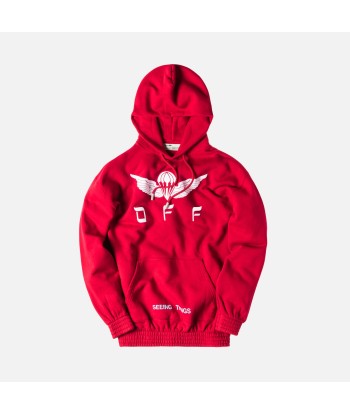 Off-White Parachute Over Hoodie - Red / White les muscles