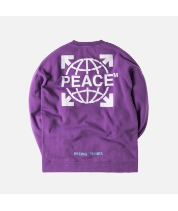 Off-White Globe Over Crewneck - Violet / White brillant des détails fins