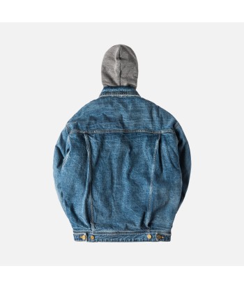 Fear of God 5th Collection Selvedge Denim Terry Hooded Trucker Jacket - Vintage Indigo 2024